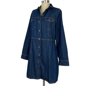 Frye Dark Blue Denim Shirt Dress